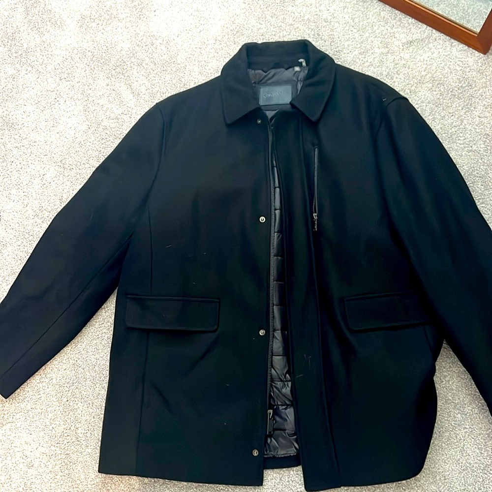 Black Calvin Klein Pea Coat - PERFECT CONDITION